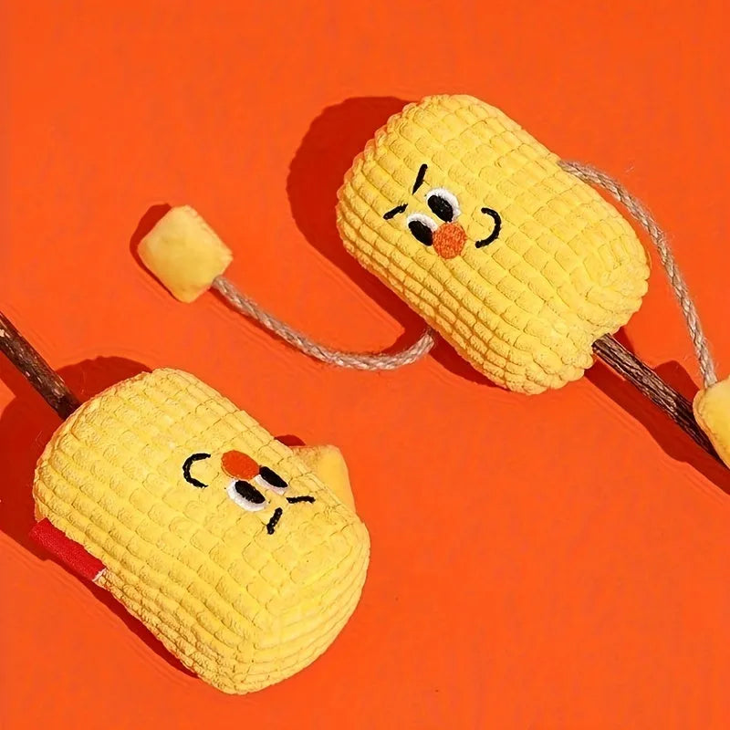 Natural corn cob cat chew toy with dimensions 7x6x15cm for dental care