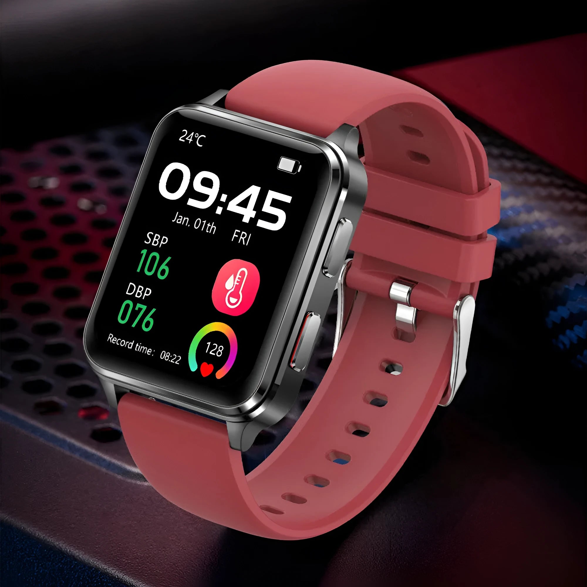 Air Type multi-sport watch with 1.70 inch screen on a blue silicone wristband