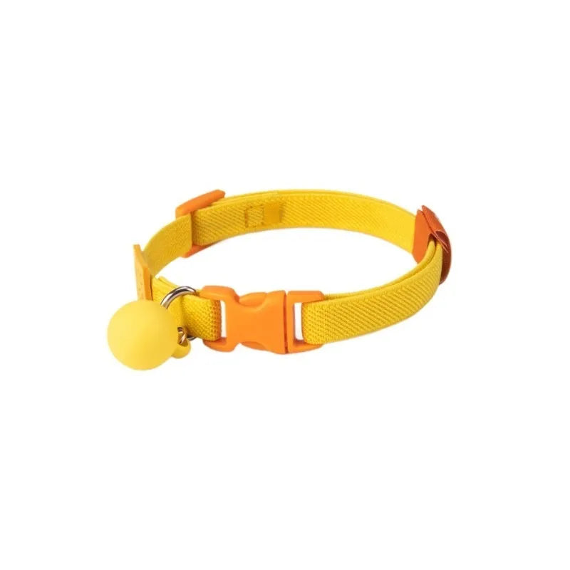Small dog elastic polyester collar in solid colours with 22-32 cm length range