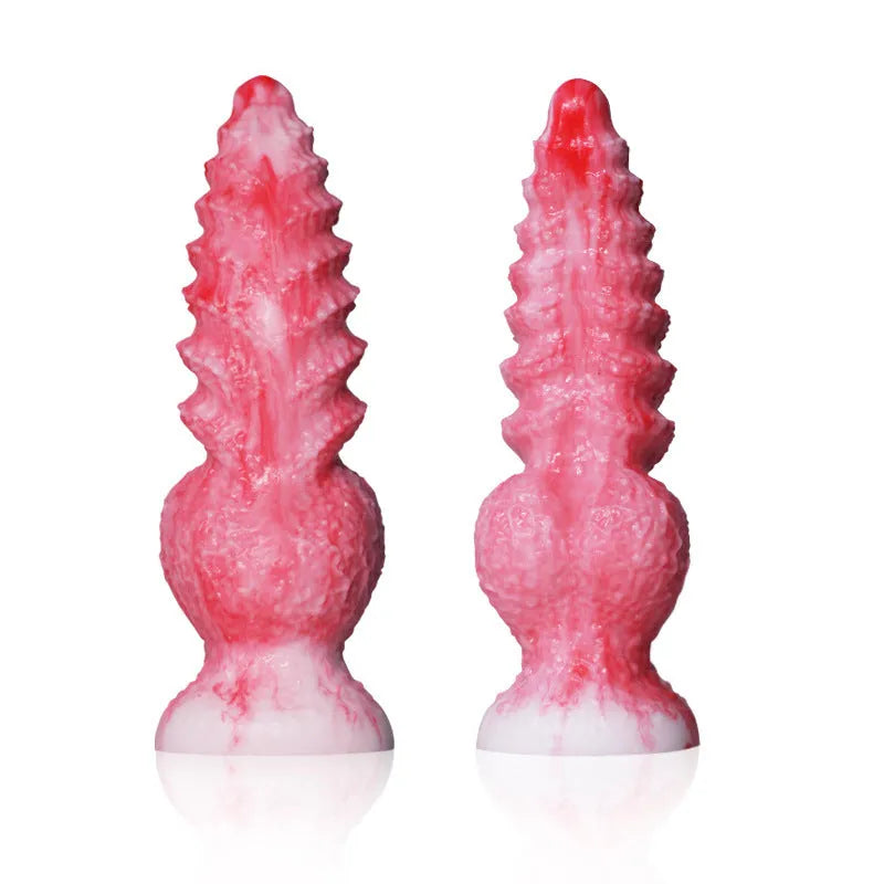 Pink platinum silicone shaped penis masturbation device for women in two size options
