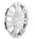 Universal silver, black, and electroplating ABS plastic wheel hub covers in 13 to 16-inch sizes.