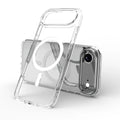 Transparent magnetic phone case for iPhone 17 Air with shockproof TPU construction and built-in magnetic ring.