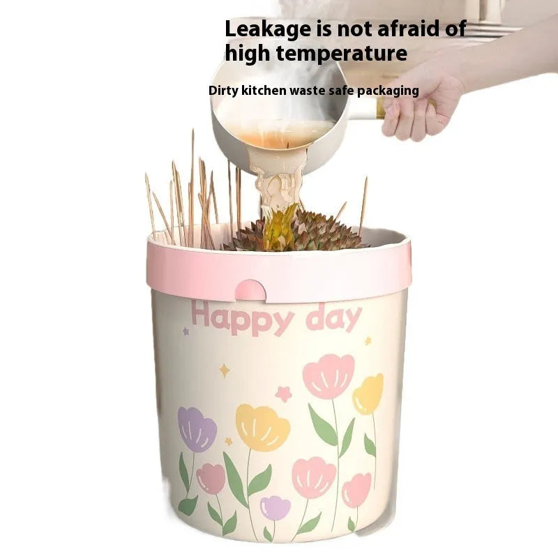 Pink degradable drawstring garbage bag with argy wormwood mosquito repellent, shown with dimensions 44cm by 48cm.