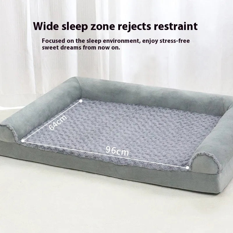 Light grey cloth dog kennel for large dogs showing enclosed design and size scale.