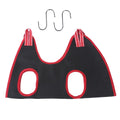 Pet grooming hammock restraint bag hanging with adjustable straps for nail trimming and bathing procedures