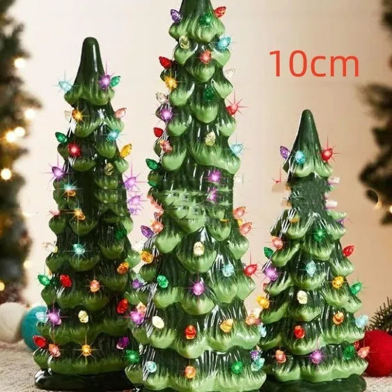 Resin Christmas tree decoration ornament with European style design in colour or warm light options