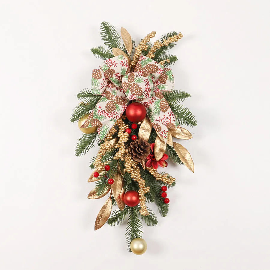 Christmas garland collection showing four plastic decorative designs with optional battery-powered lighting