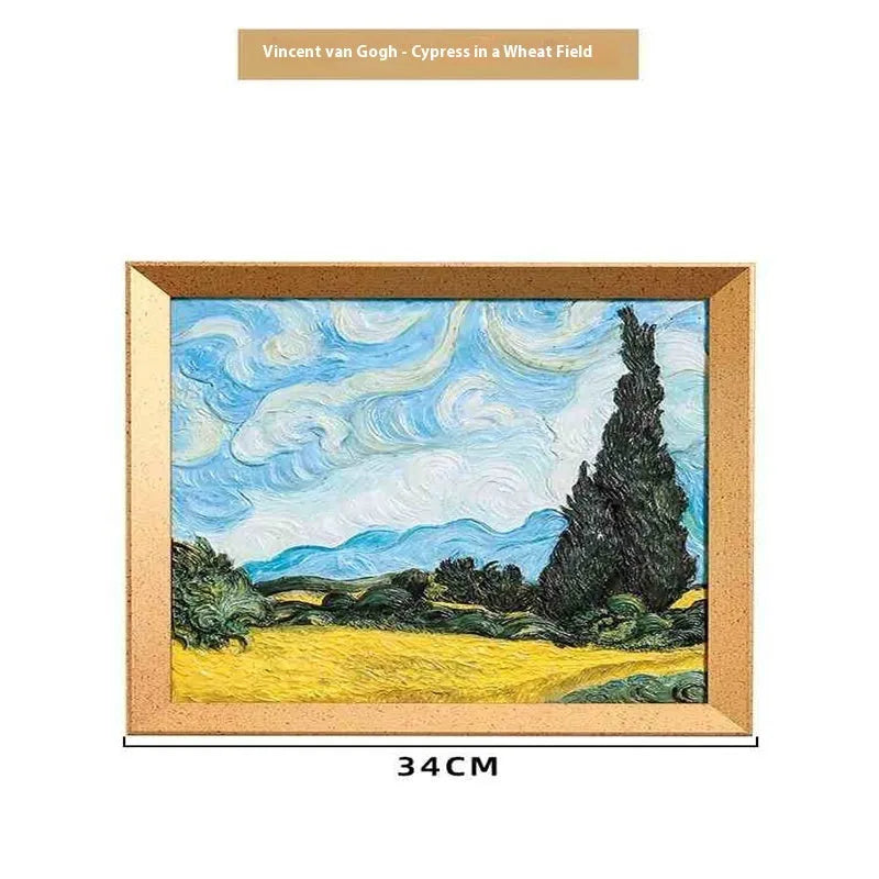 DIY oil painting by numbers kit on epoxy pottery canvas with brushes and paints for Van Gogh Starry Night