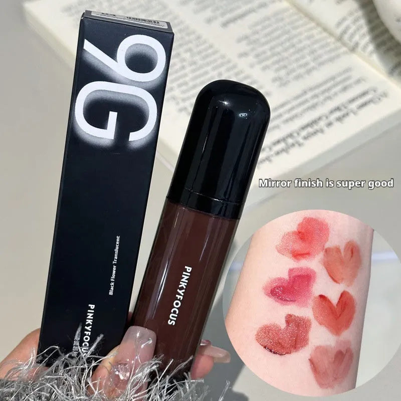Black Shiny Makeup Mirror Lip Lacquer in six colour options