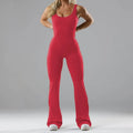 Women's yoga bodysuit with seamless hollow back design in milk silk polyester fabric