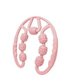 PP plastic leg massager roller with multiple wheels in macaron pink on a neutral background