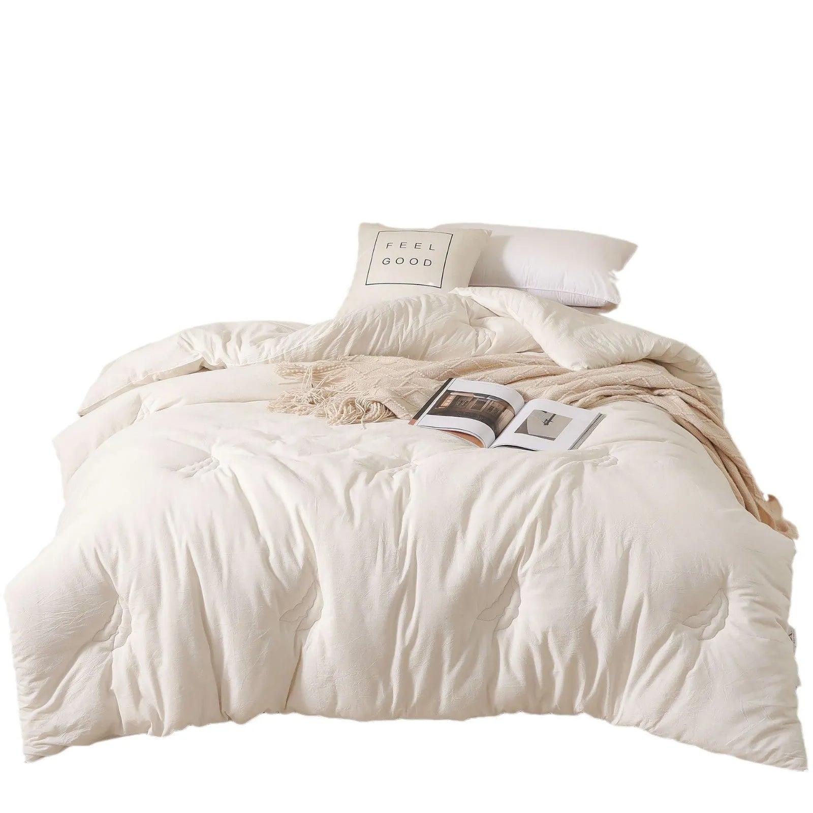 Soybean fibre quilt in pure cotton fabric with seasonal weight options