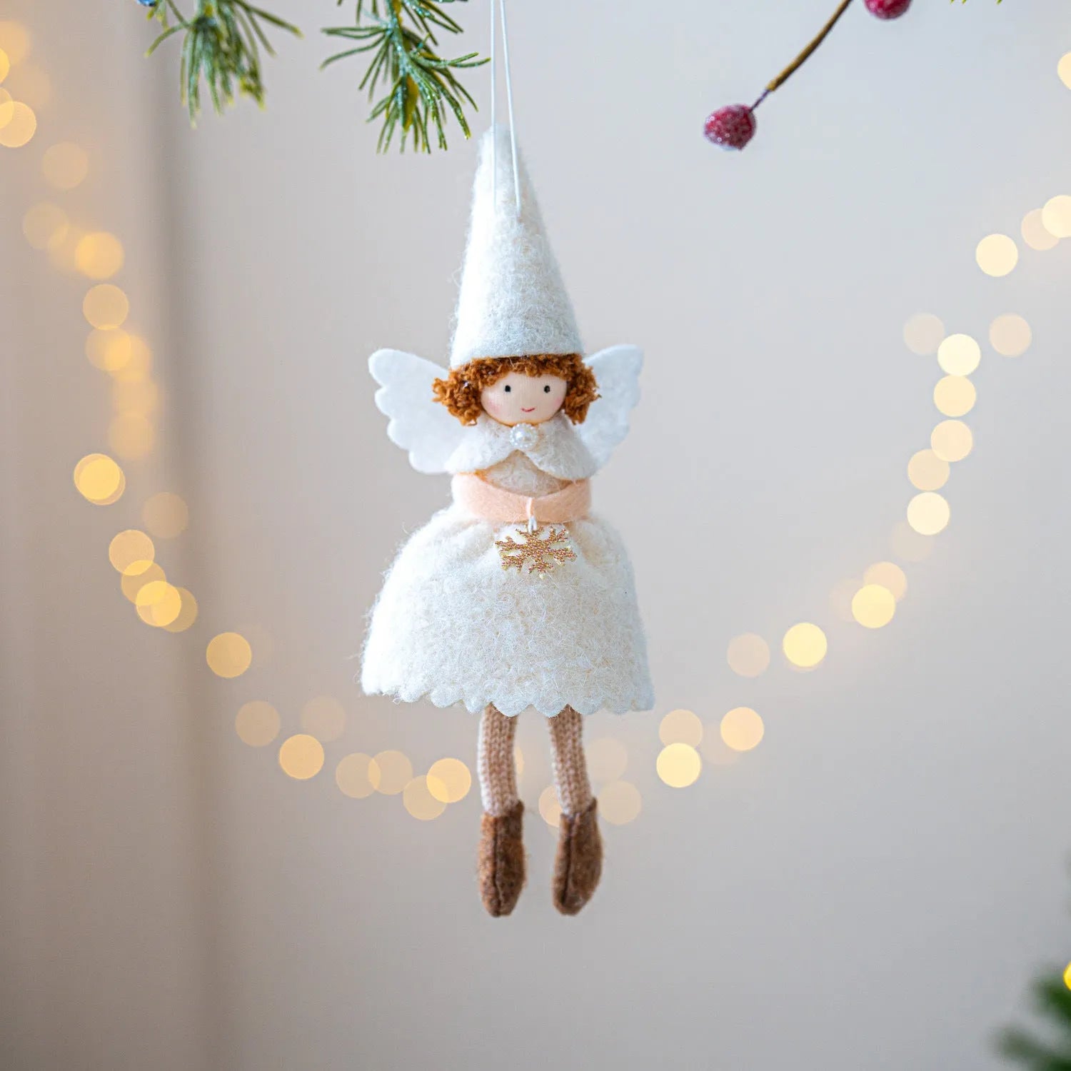 White cloth angel skirt Christmas tree pendant hanging decoration
