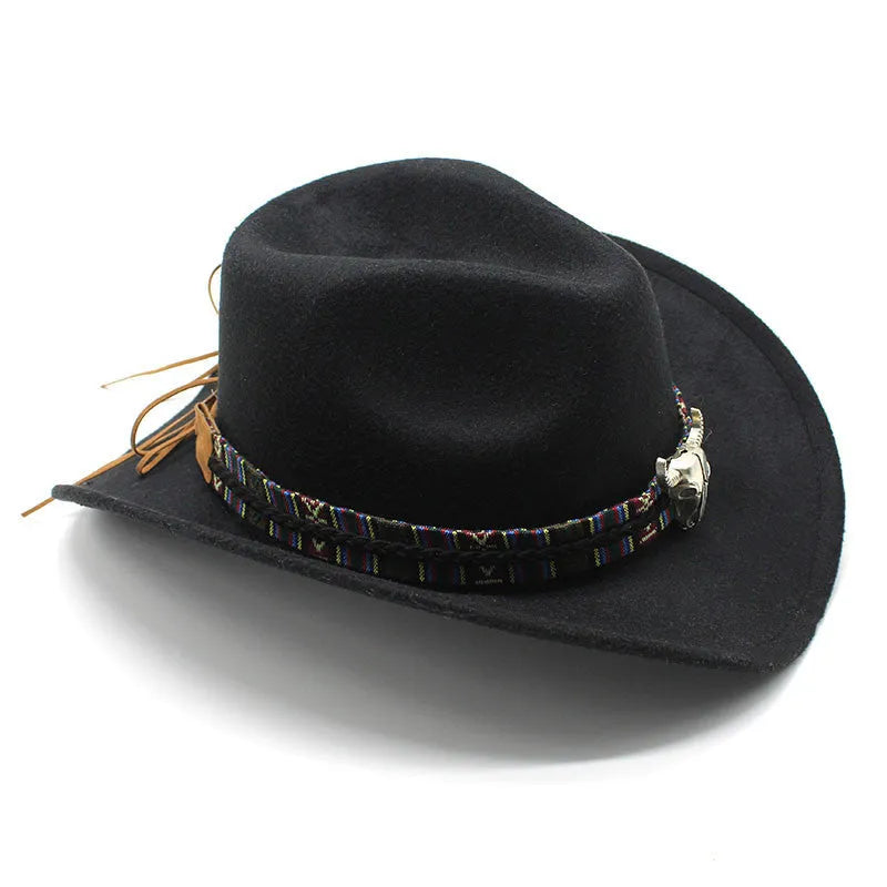 Polyester Western cowboy hat with bell crown in multiple colour options on size display