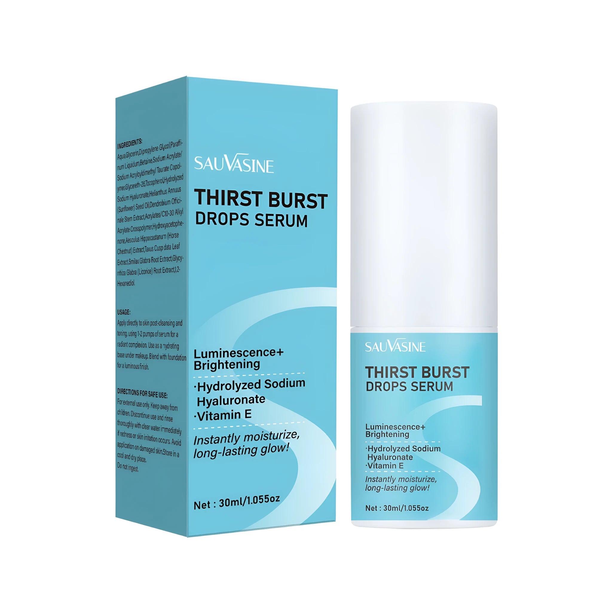 30ml bottle of Thirst Relieving Drops moisturising contact lens care solution, SWX250 style.