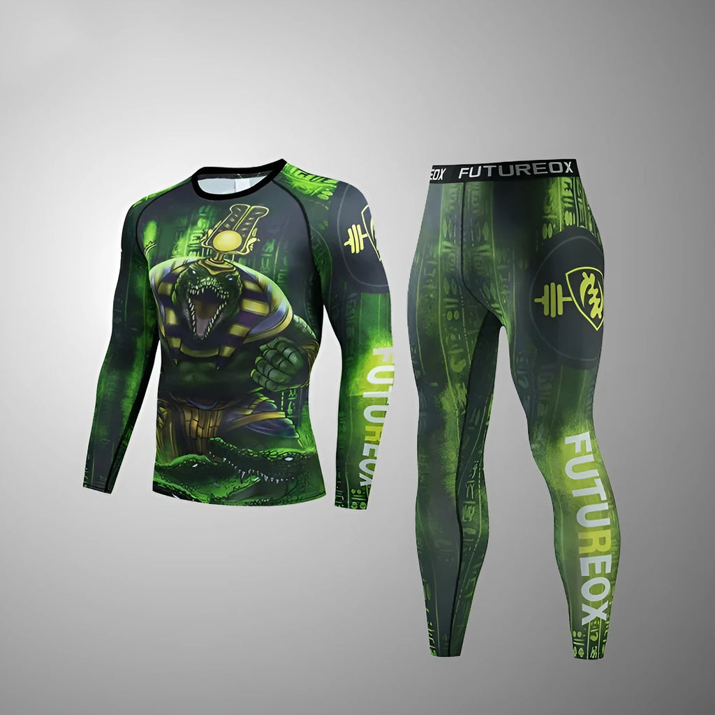 Men's slim fit ZF016 long sleeve sports suit top and trousers for running and fitness