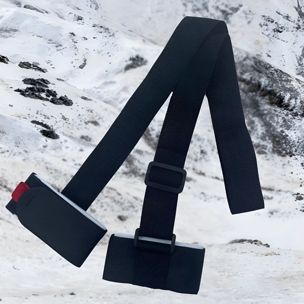 Skiing bandage shoulder strap with hook and loop closure in black, blue, pink, or red colours