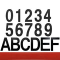 Black stainless steel sticky digital house number showing the character '5' at 7.5cm size