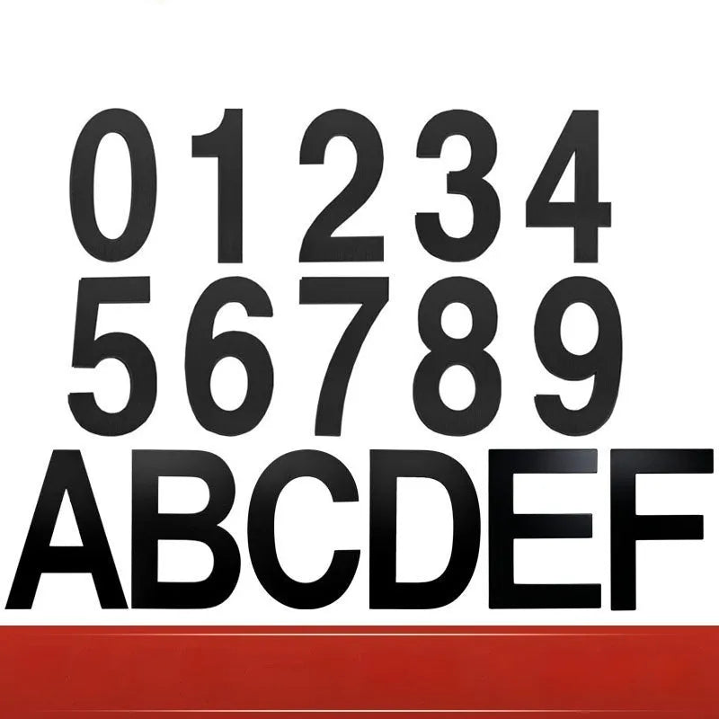 Black stainless steel sticky digital house number showing the character '5' at 7.5cm size
