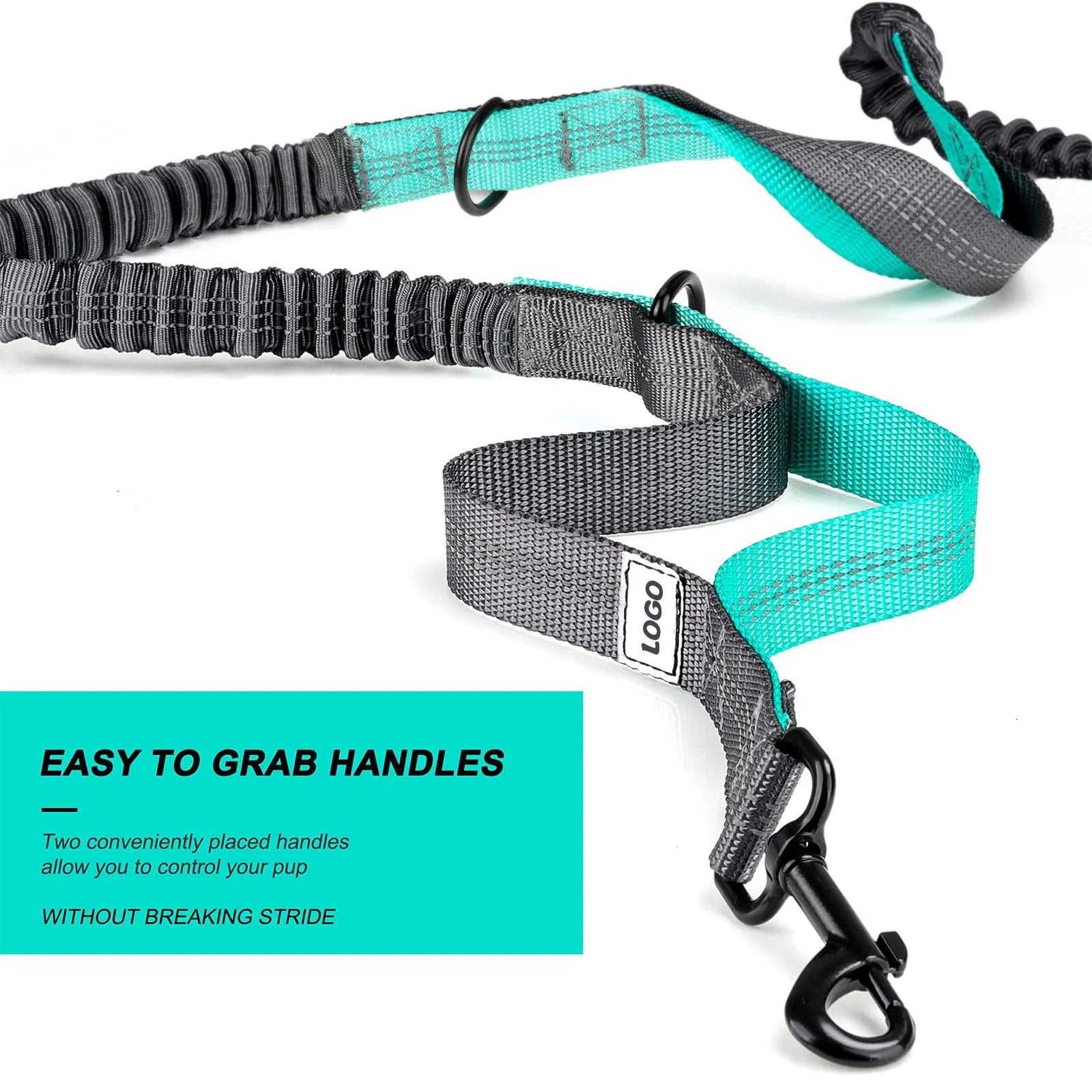 Black waterproof nylon pet training bag and dog walking leash set for outdoor sports