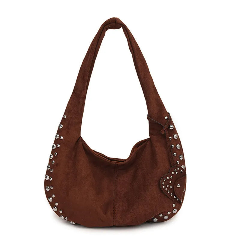 Soft plush strapless tote handbag in retro style showing colour options.