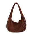 Soft plush strapless tote handbag in retro style showing colour options.