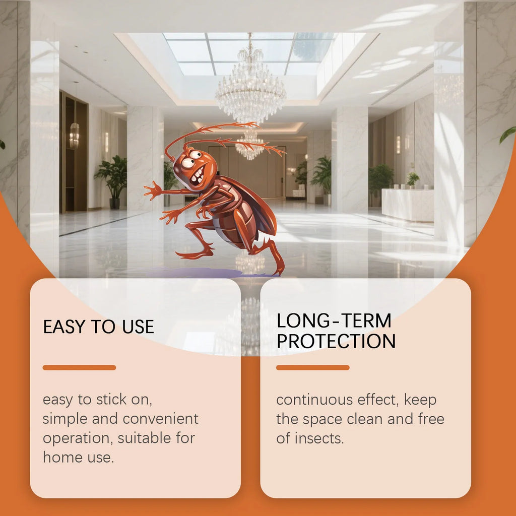 Cockroach killer bait sticker pack containing eight adhesive traps for indoor kitchen pest control