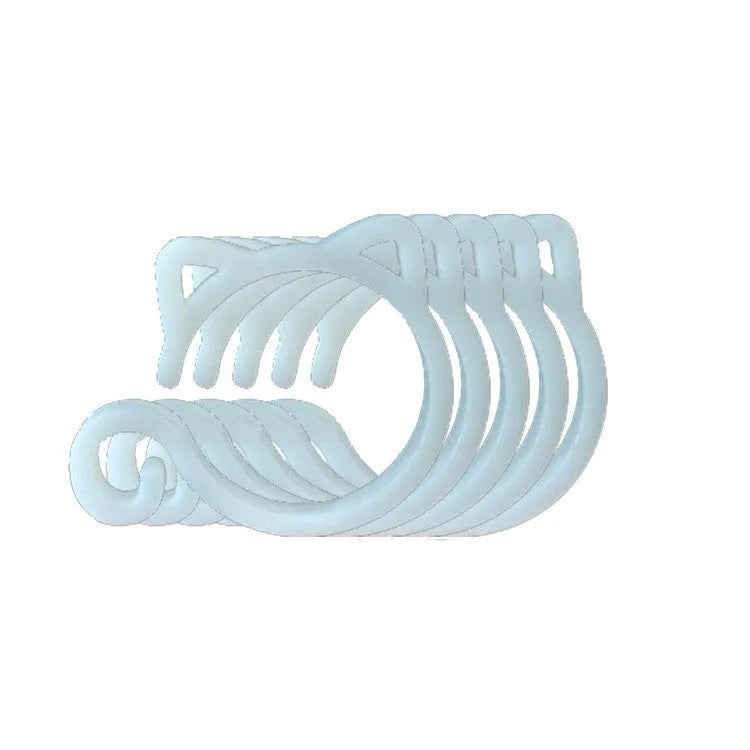 Cat-shaped plastic gardening clip in green colour measuring 3x4cm for plant support