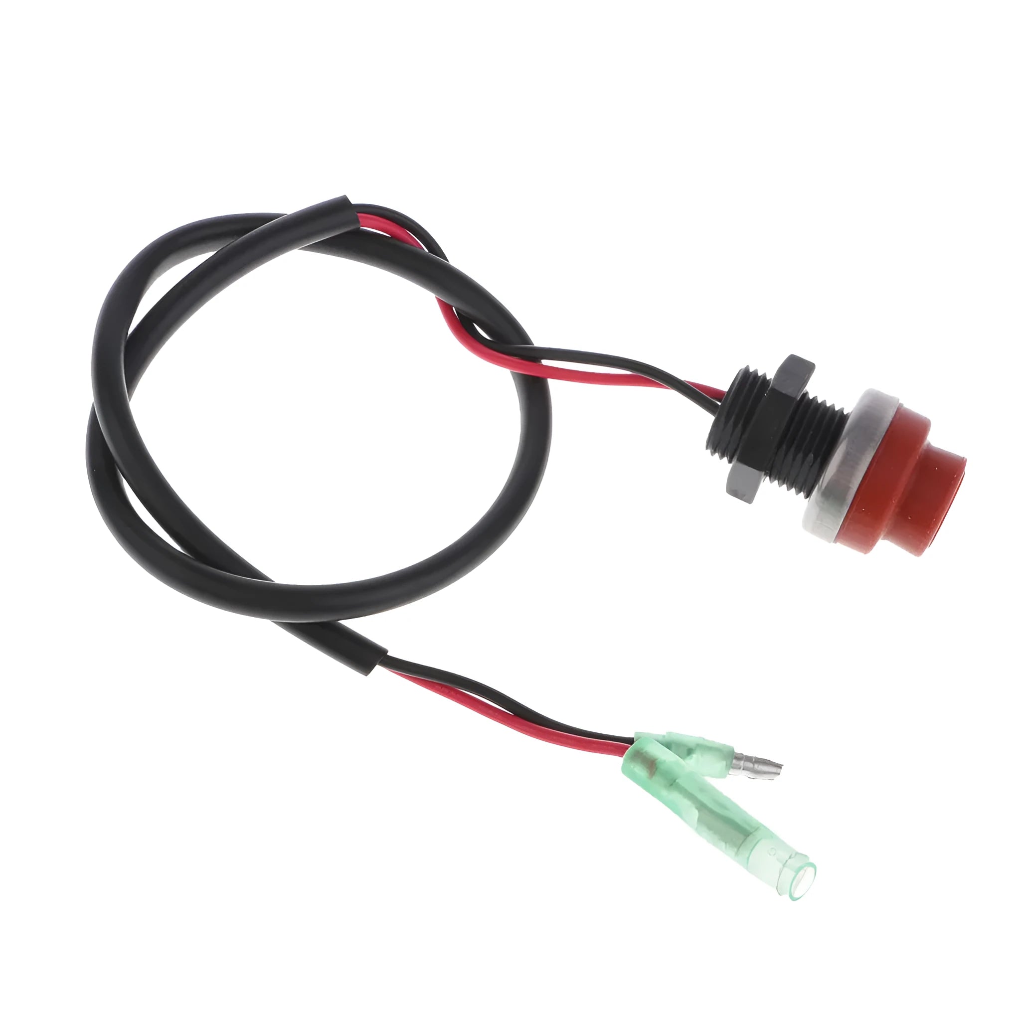 YAMAHA branded plastic emergency stop kill switch with coiled safety lanyard for outboard motors.