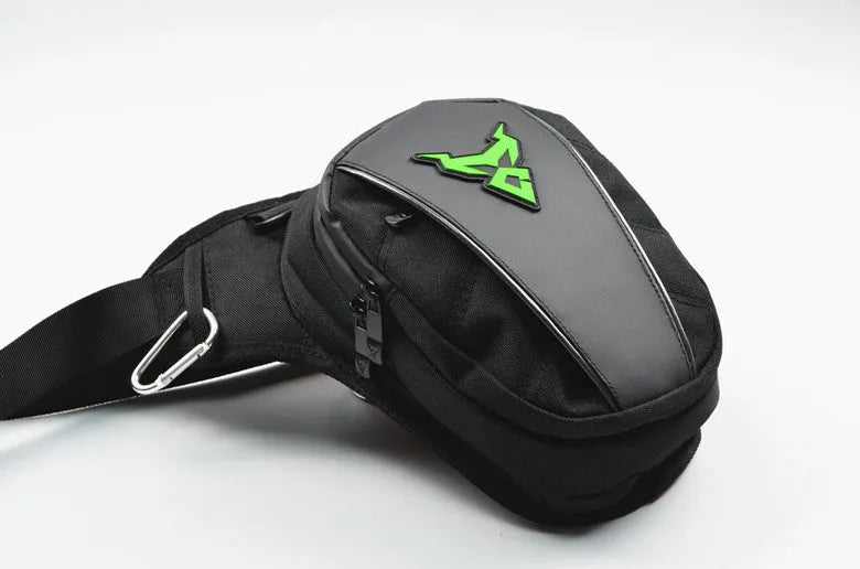 Motorcycle leg bag in 1200D Oxford cloth with crossbody shoulder waist attachment options