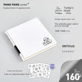 Square checkered paper notebook with decorative stickers in 148mm size