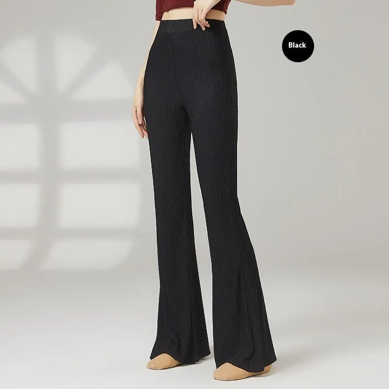 Adult woman's solid colour dance practice pants for classical and sports dance training.