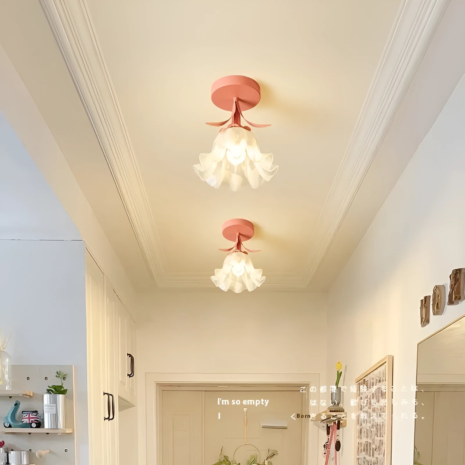 Cream-coloured Linglan flower style corridor aisle light with modern simple design.