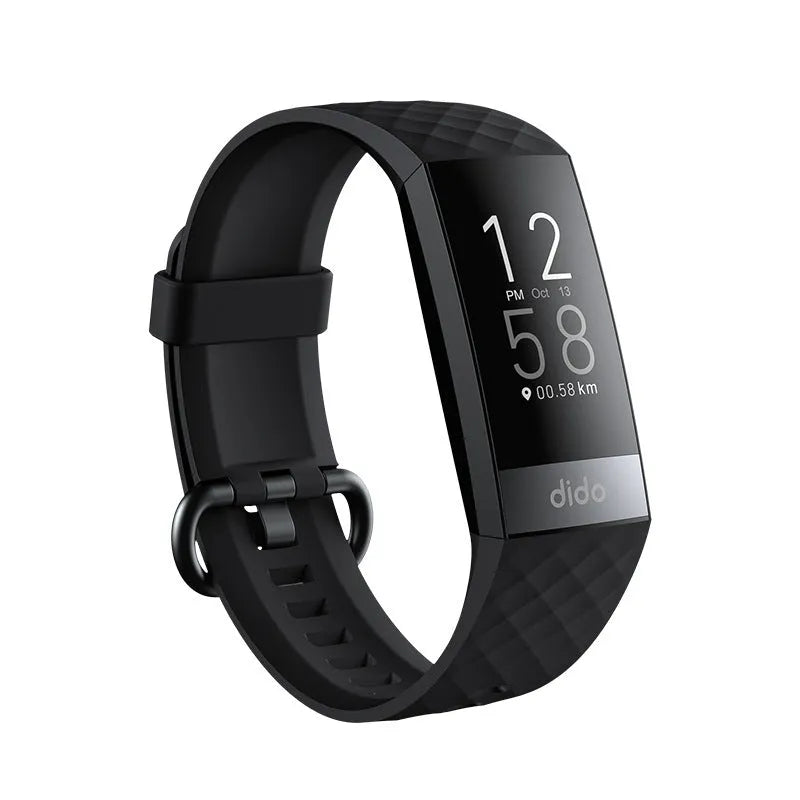 Y6 Black smart bracelet with a 1.1-inch screen displaying health metrics like ECG, blood pressure, and blood oxygen.