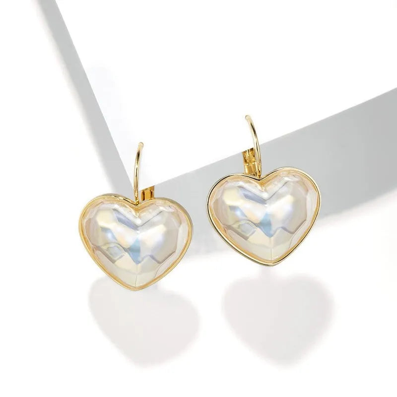 Gold Summer Love Fashion clip-on earrings for women with alloy metal construction