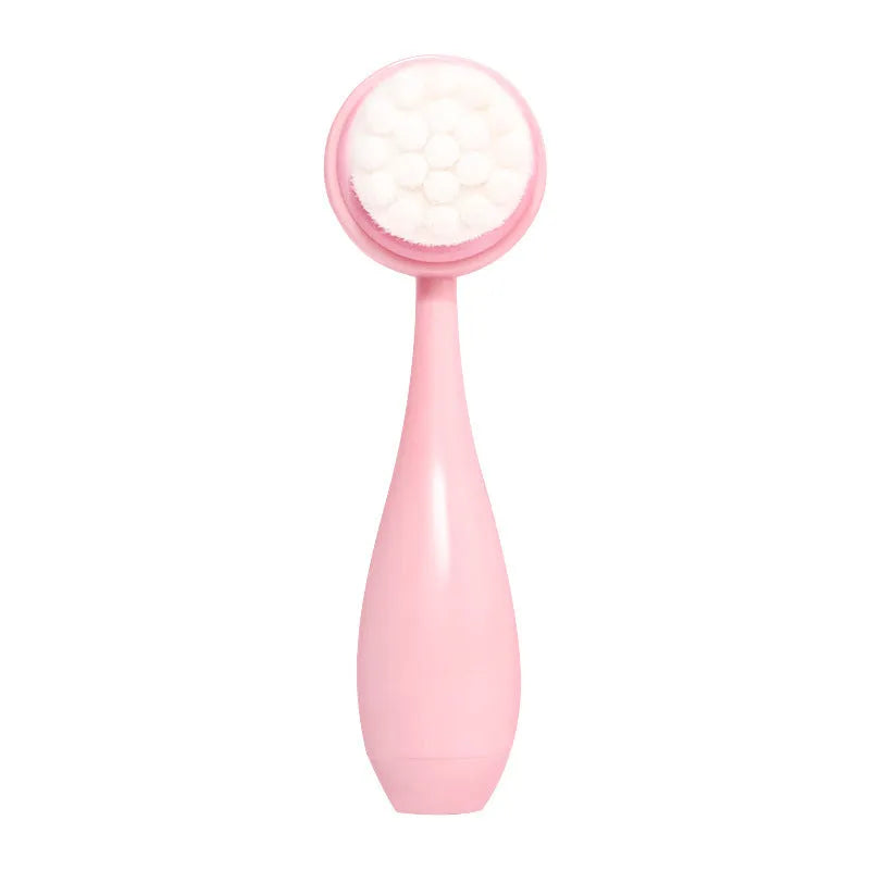 Facial brush set with keep dry hair band, plastic handle brush and four replacement brush heads