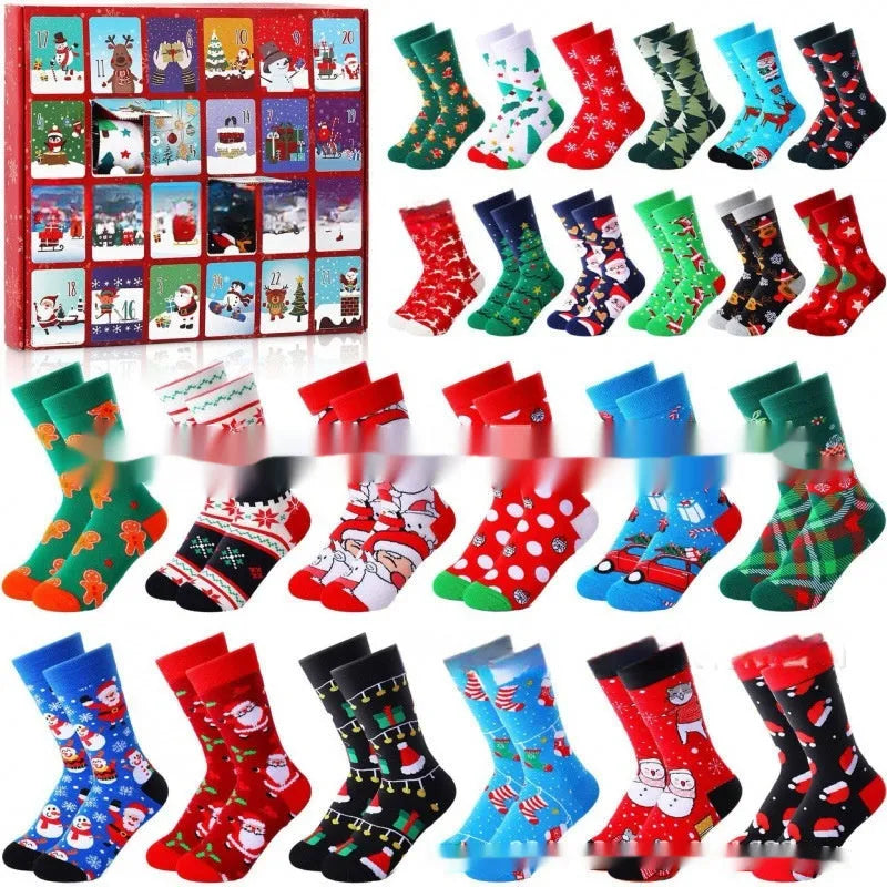 Christmas socks blind box containing random resin plastic ornament for holiday decorations