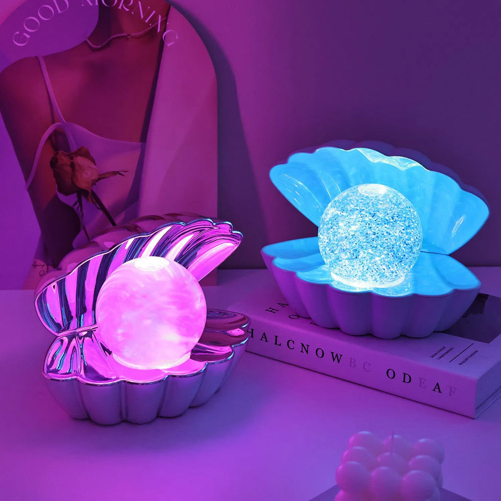 Shell-shaped neon ambience light decorative night lamp with 15x18cm dimensions