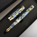 Deep bath green metal ballpoint pen showing three available tip size options