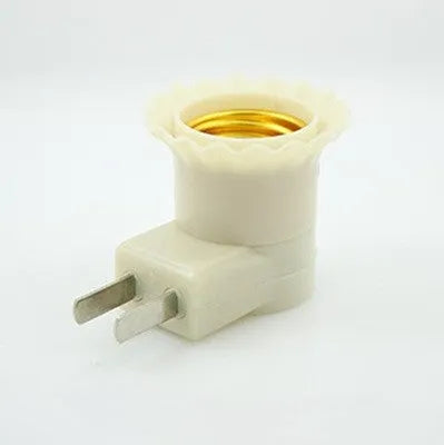 White E27 wall plug-in screw lamp holder with switch control for ceiling light conversion