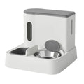Cat automatic feeder water dispenser with integrated double bowl system in grey, yellow or green
