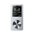 Gold all-metal MP3 music player with 1.8-inch screen showing music menu