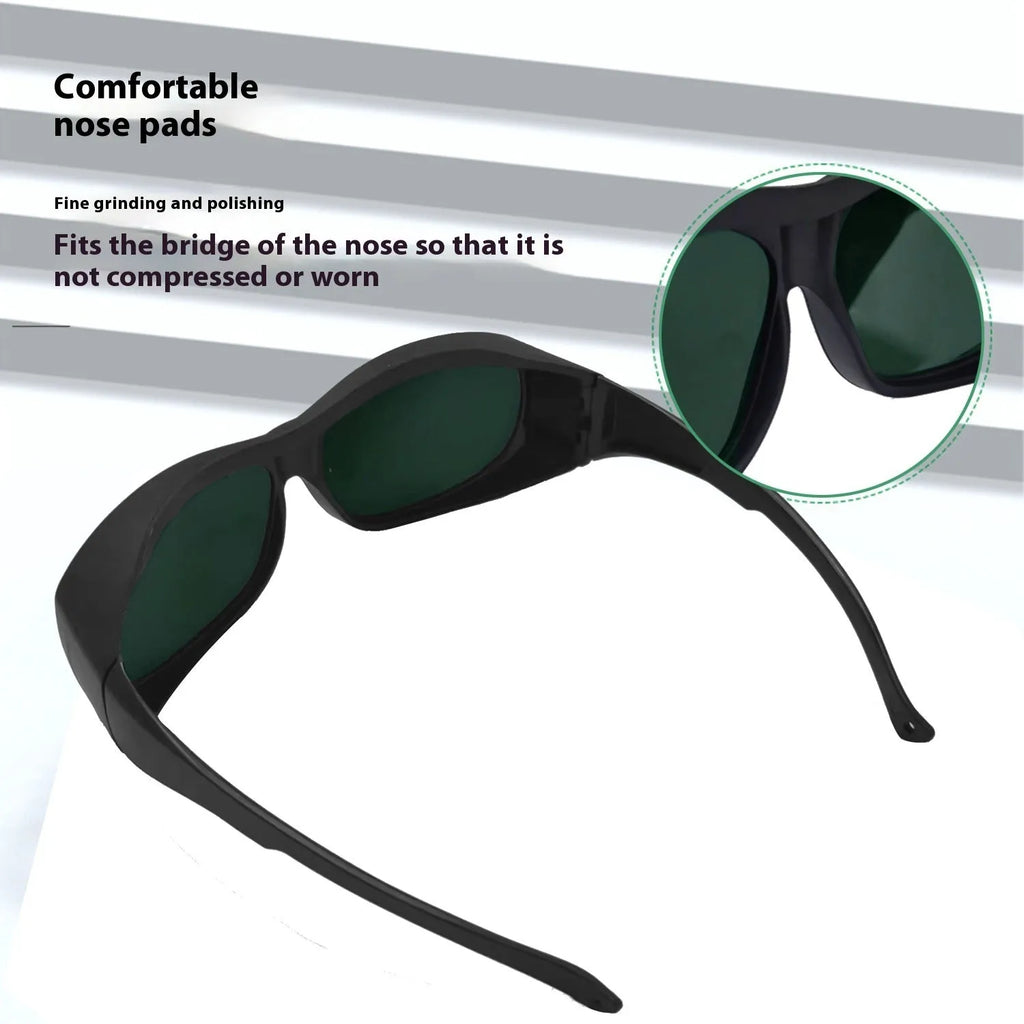 Protective welding goggles with photon skin rejuvenation features and laser protection