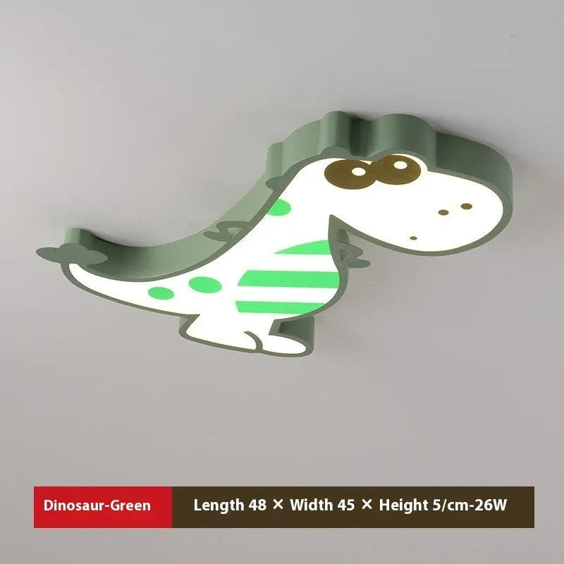 Cartoon dinosaur ceiling light with 48cm diameter PVC shade and aluminium fixture