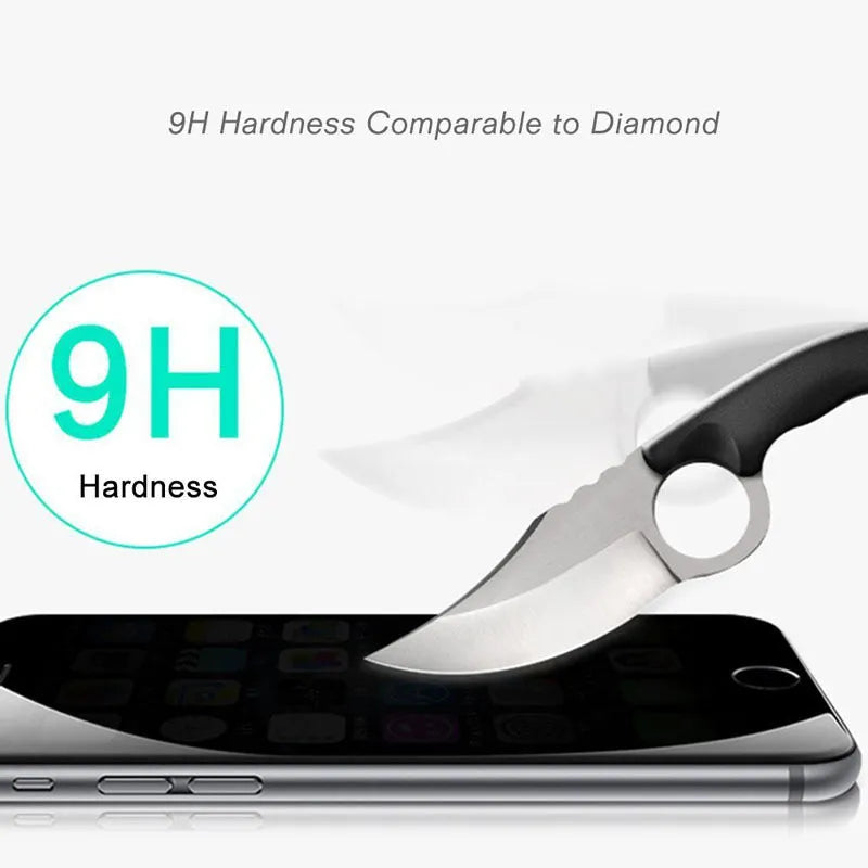 Black anti-peeping tempered glass screen protector for iPhone with HD clarity