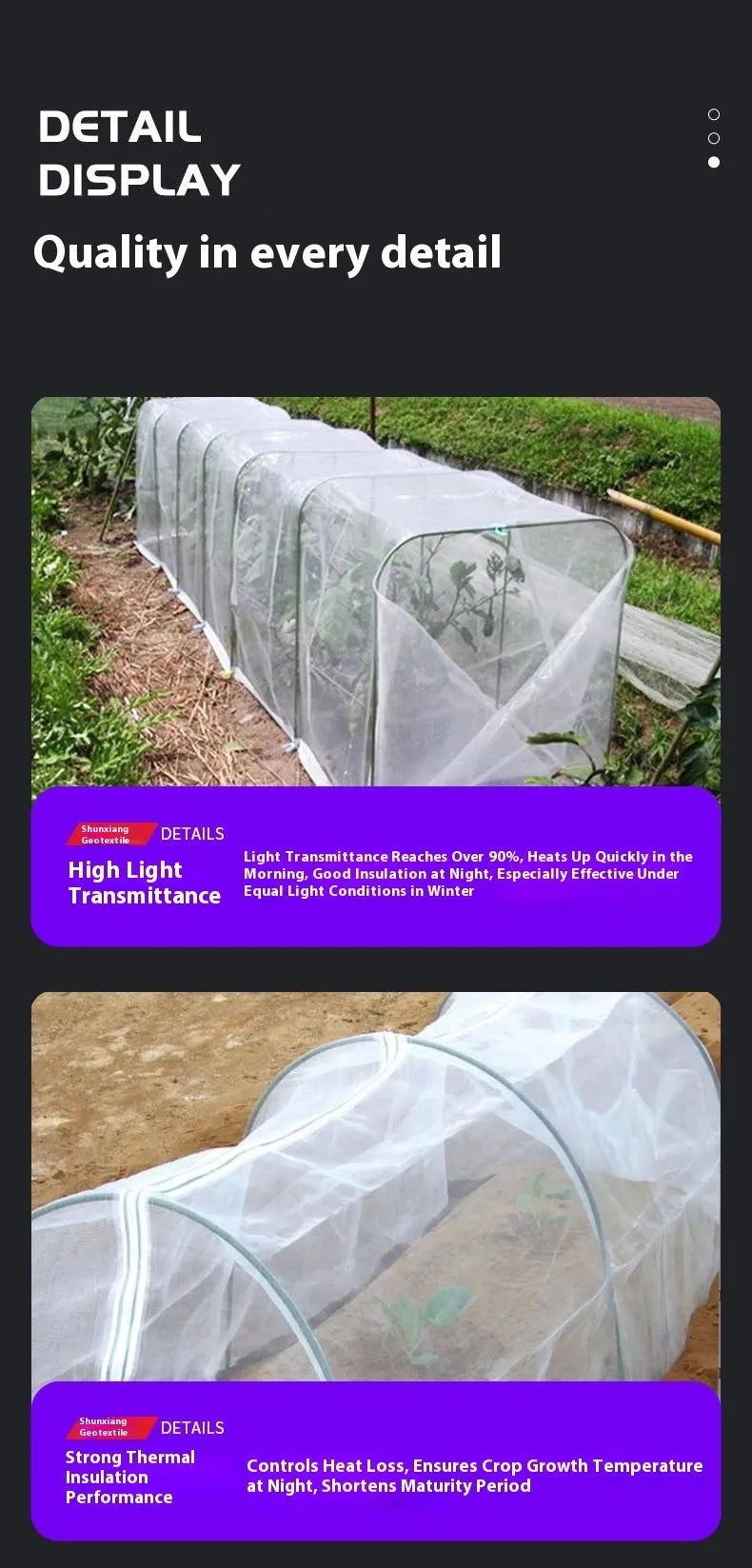 Plastic greenhouse film roll for vegetable cold protection measuring 4x8 metres