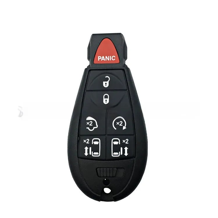 Dodge car smart card key replacement shell in nylon and ABS brass, dimensions 85mm x 42mm x 15mm.