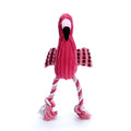 Pink rabbit-shaped corduroy plush dog toy with squeaker inside