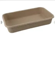 Brown disposable waterproof cat litter box shown in three different sizes.