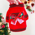 Christmas pet sweater for dogs and cats in festive holiday colours with Merry Christmas design